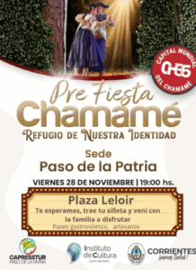 Paso de la Patria: sede de Pre Fiesta del Chamamé